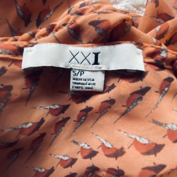 Forever 21 Sleeveless Top w/ Bird Print & Peter Pan Collar Size Small - Picture 13 of 14